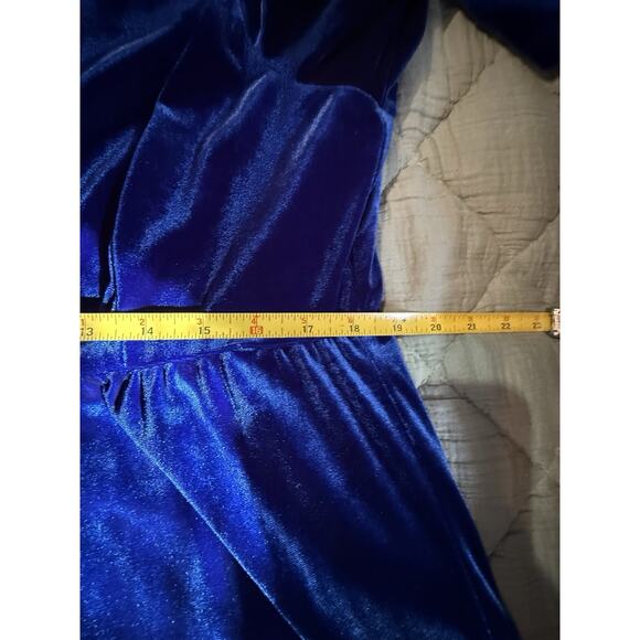 Madison Tara Women’s Sz 16 Blue Velvet Y2K Style Dress Holiday festival - Picture 6 of 9